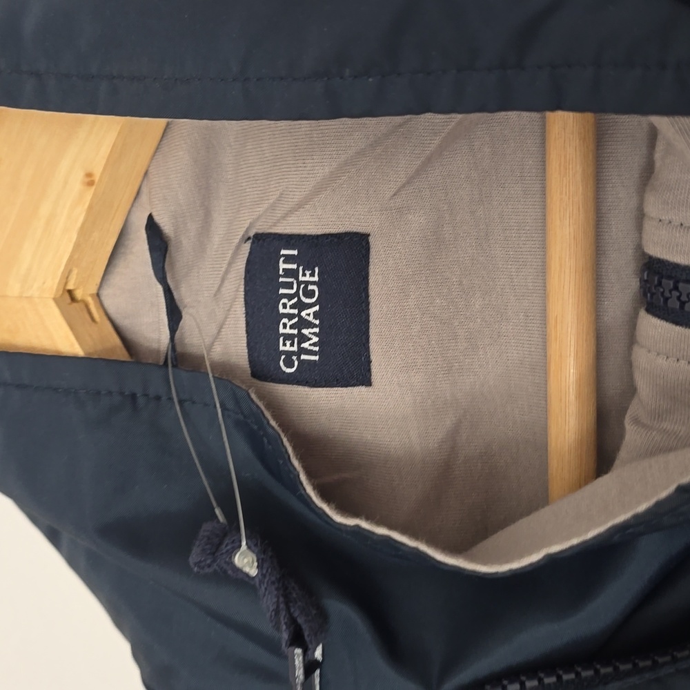 Vintage Cerruti Image Men's Full Zip Vest With Pouch Blue Drawstring Size Large* - Picture 14 of 17